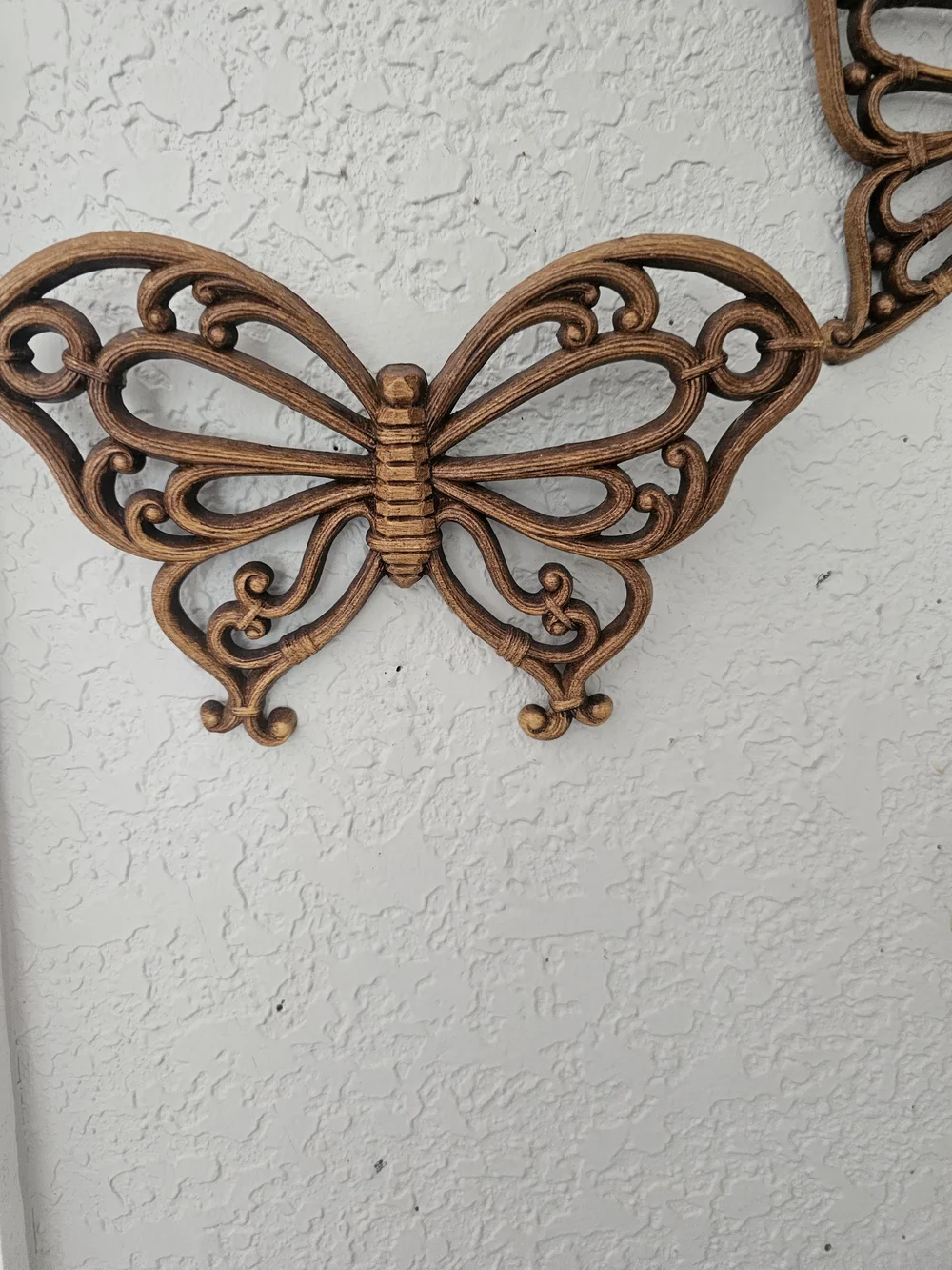 Homco Bronze Metal Butterfly Wall Trio